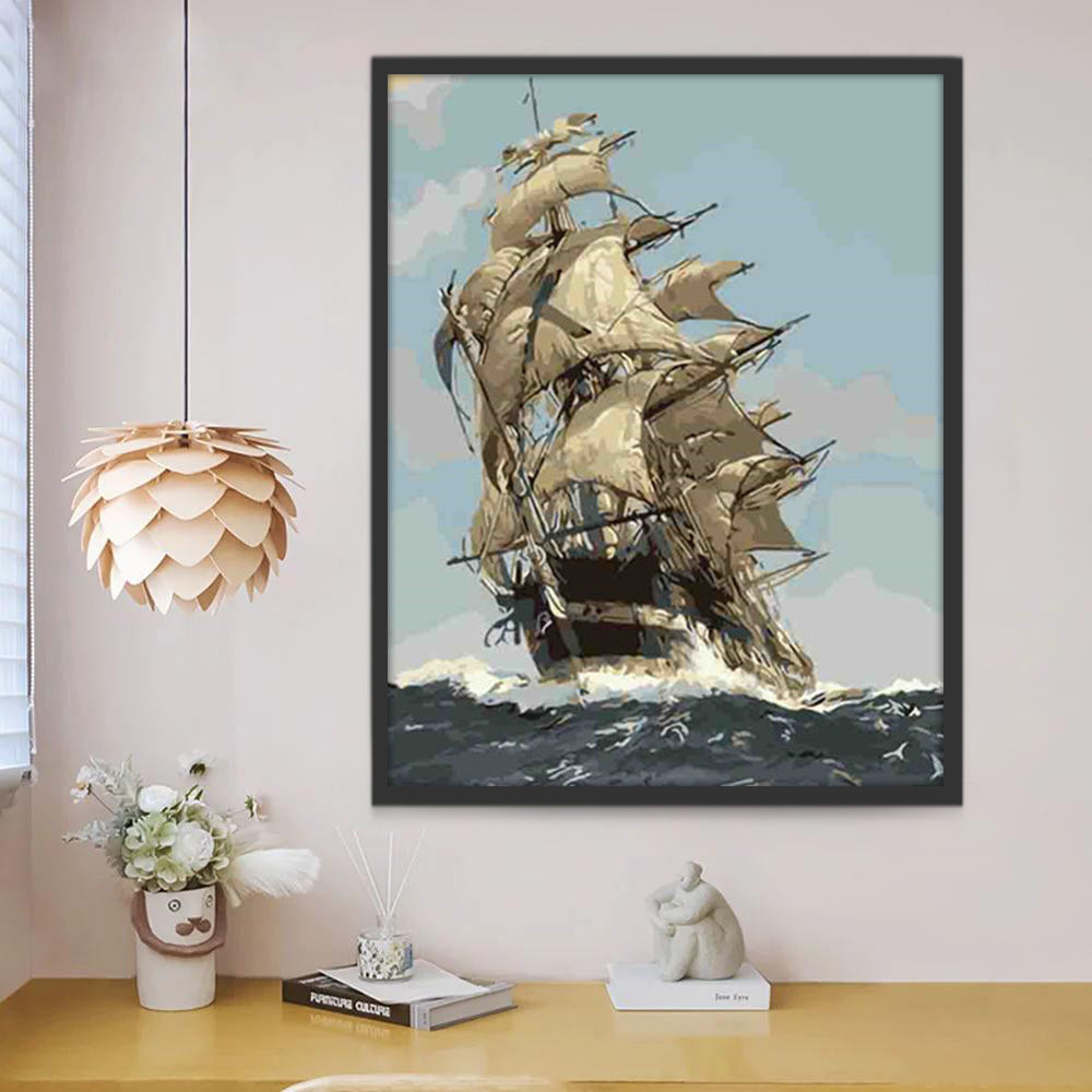 Naviguer à travers les vents et les vagues Peinture par Numéros