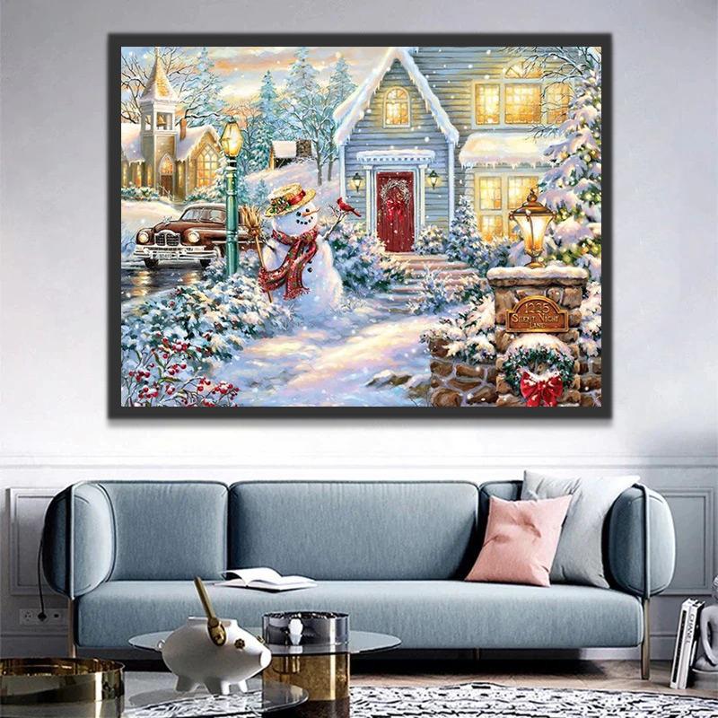 Neige et Noël Fête Peinture par Numéros