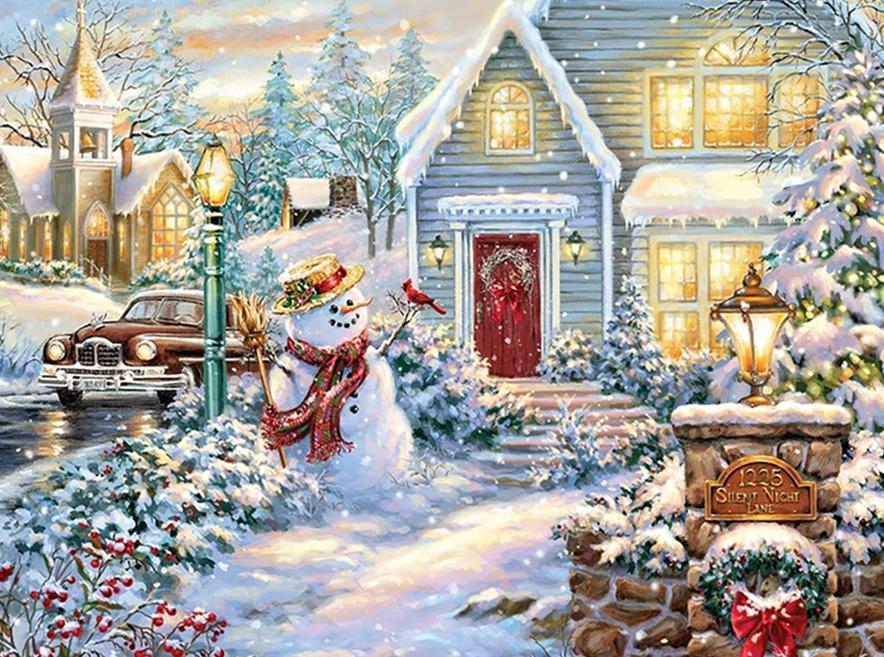 Neige et Noël Fête Peinture par Numéros