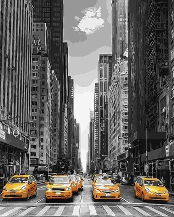 New York Animé Peinture par Numéros