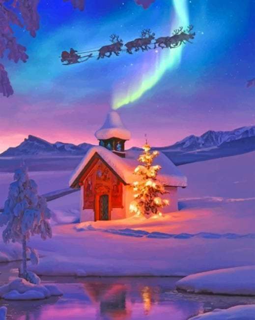 Noël d'hiver Peinture par Numéros