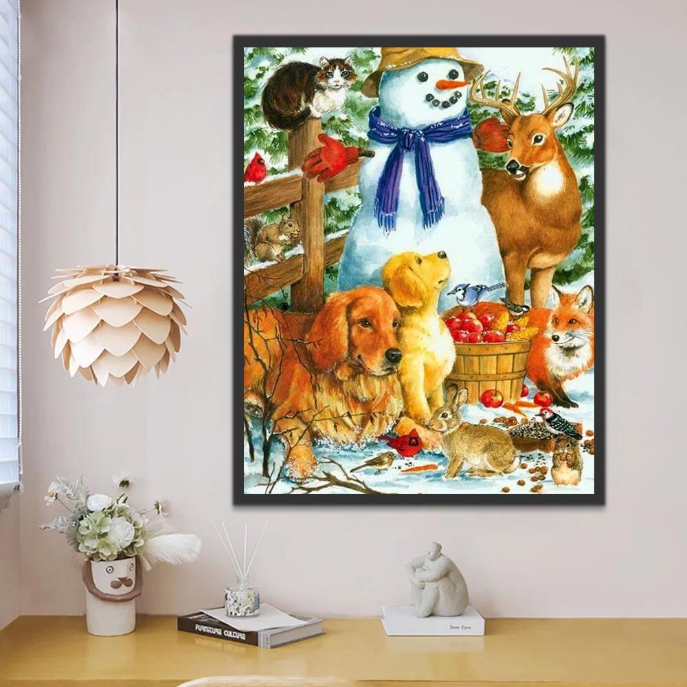 Noël et Mignons Animaux Peinture par Numéros