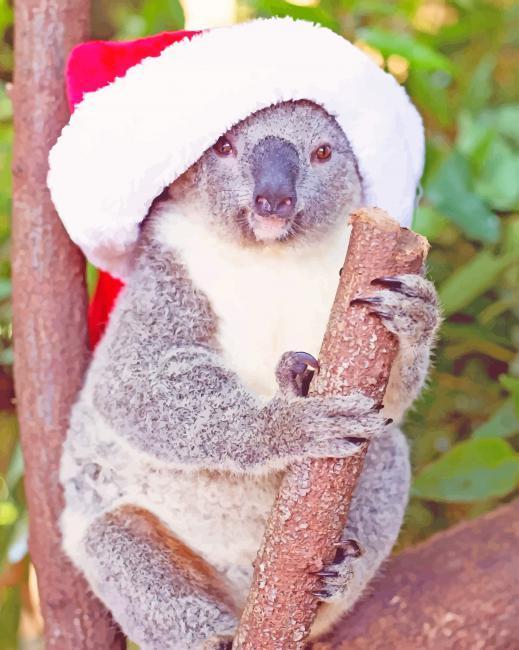 Noël Koala Peinture par Numéros