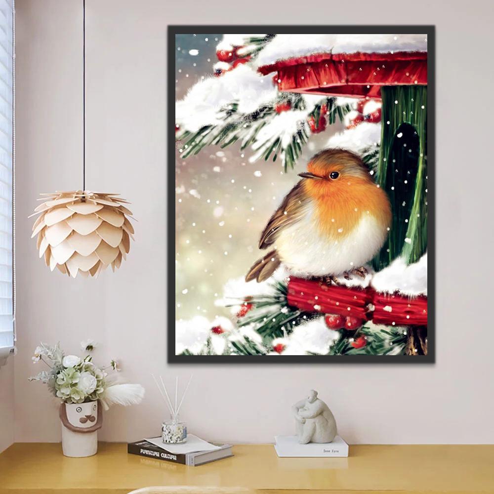 Noël Mésange Peinture par Numéros