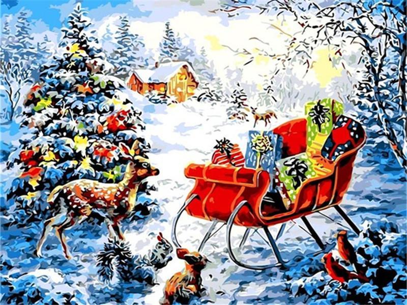 Noël Neige Peinture par Numéros