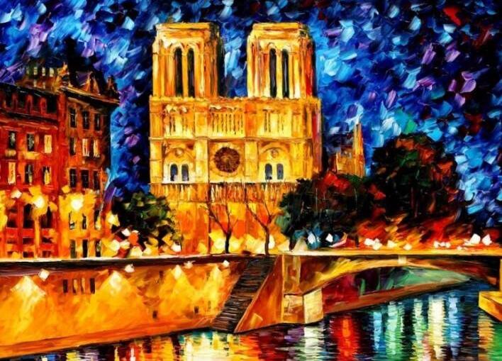 Notre Dame dans la Nuit Peinture par Numéros