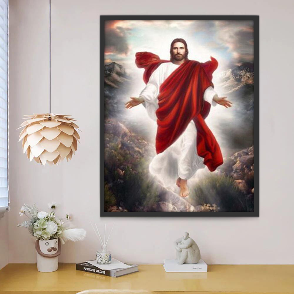 Notre-Seigneur en Robe Rouge Peinture par Numéros