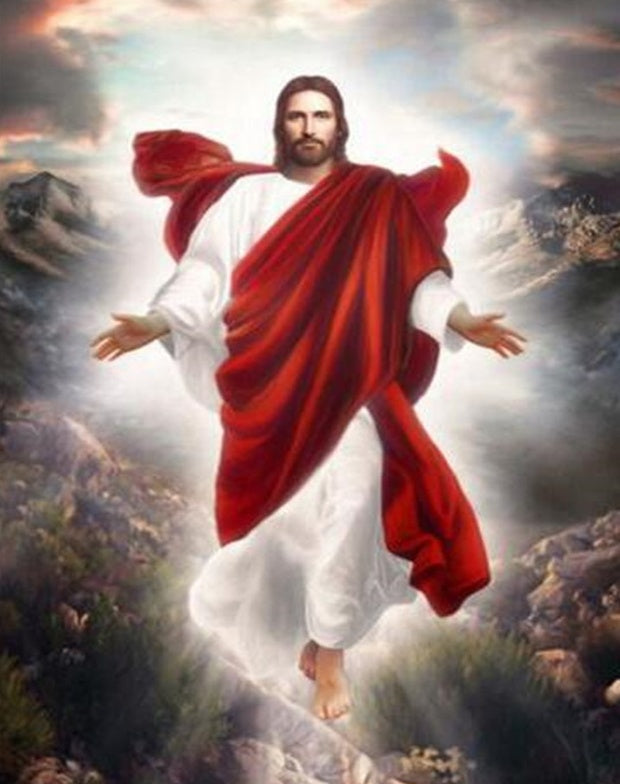 Notre-Seigneur en Robe Rouge Peinture par Numéros