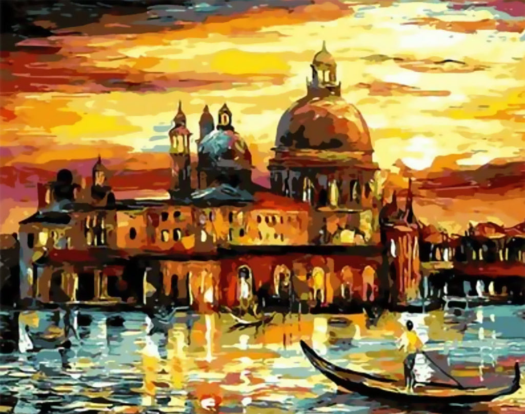 Nuit Dorée à Venise Peinture par Numéros
