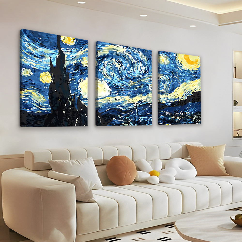 Nuit Etoilée 3 Partie Peinture par Numéros