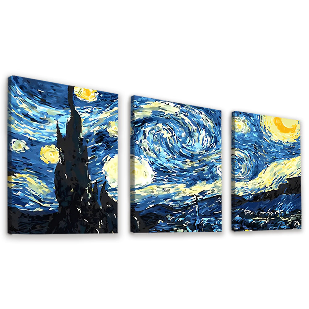 Nuit Etoilée 3 Partie Peinture par Numéros