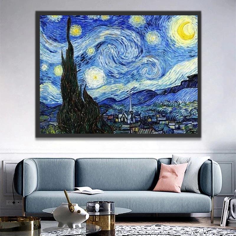 Nuit Etoilée Art abstrait Peinture par Numéros
