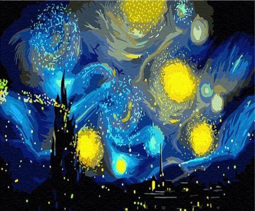 Nuit Etoilée Art abstrait Peinture par Numéros