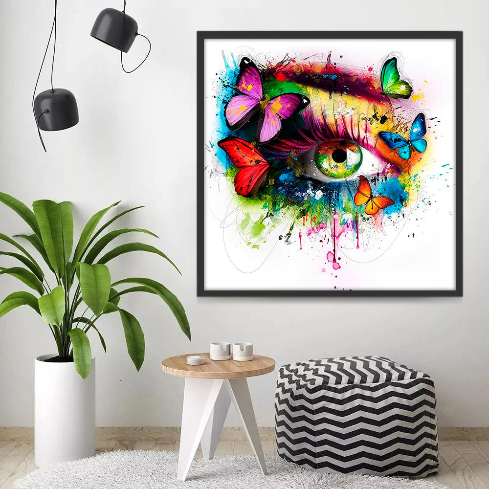 Oeil et Papillons Peinture par Numéros