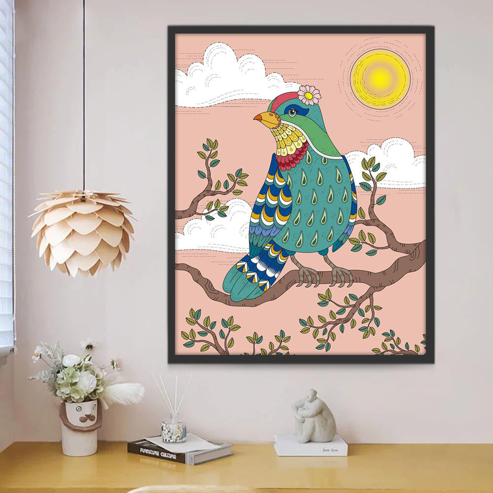 Oiseau avec des Motifs Peinture par Numéros