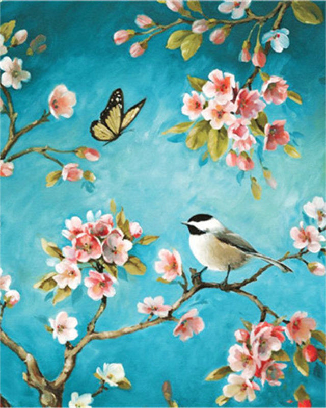 Oiseau et Papillon Peinture par Numéros
