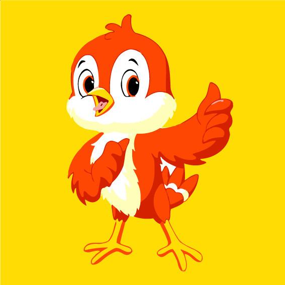 Oiseau Rouge Cartoon Enfants Peinture par Numéros