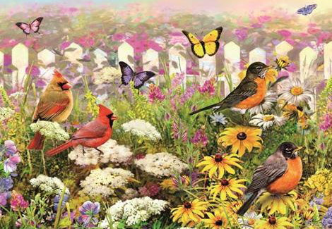 Oiseaux dans le Jardin Peinture par Numéros