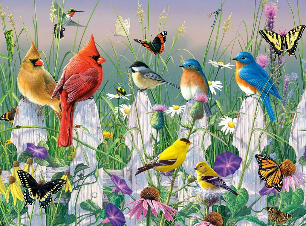Oiseaux Debout sur la Clôture Peinture par Numéros