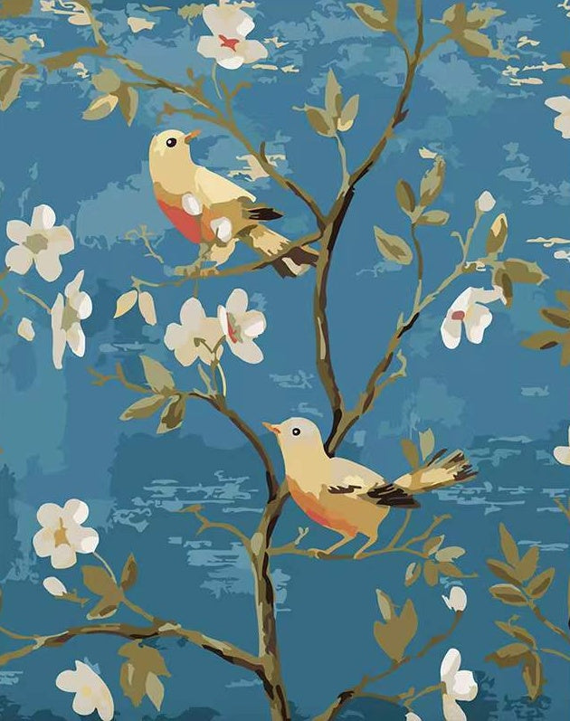 Oiseaux Debout sur les Branches Peinture par Numéros