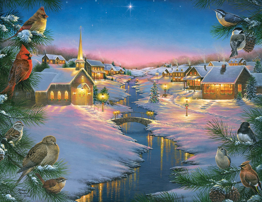 Oiseaux et Beau Village Peinture par Numéros