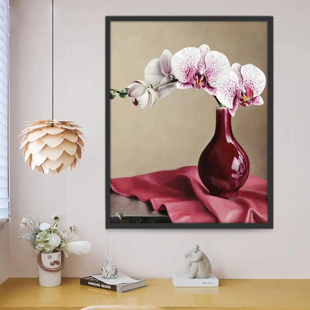 Orchidée Papillon Peinture par Numéros
