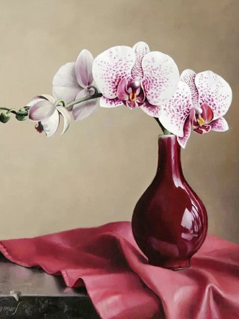 Orchidée Papillon Peinture par Numéros