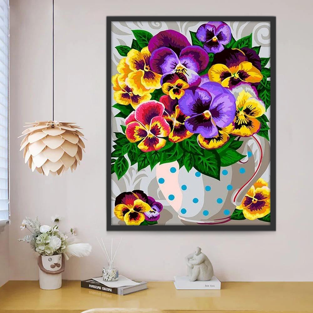 Orchidées Papillons Colorées Peinture par Numéros