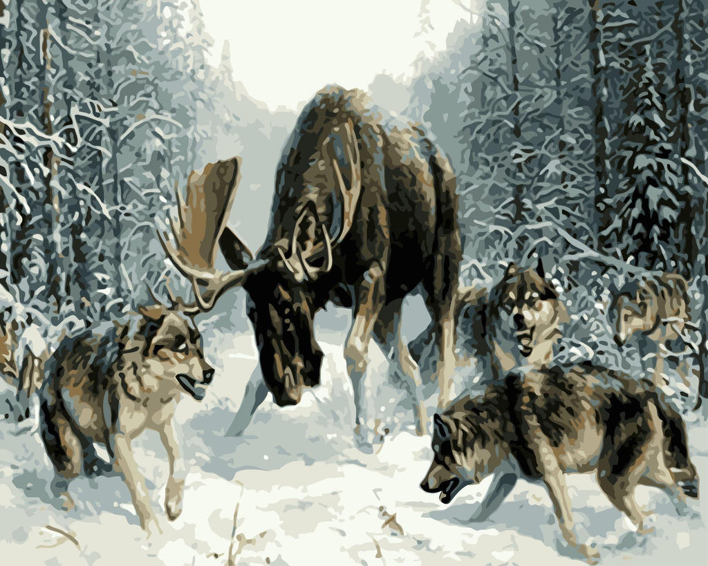 Original et Loup Peinture par Numéros