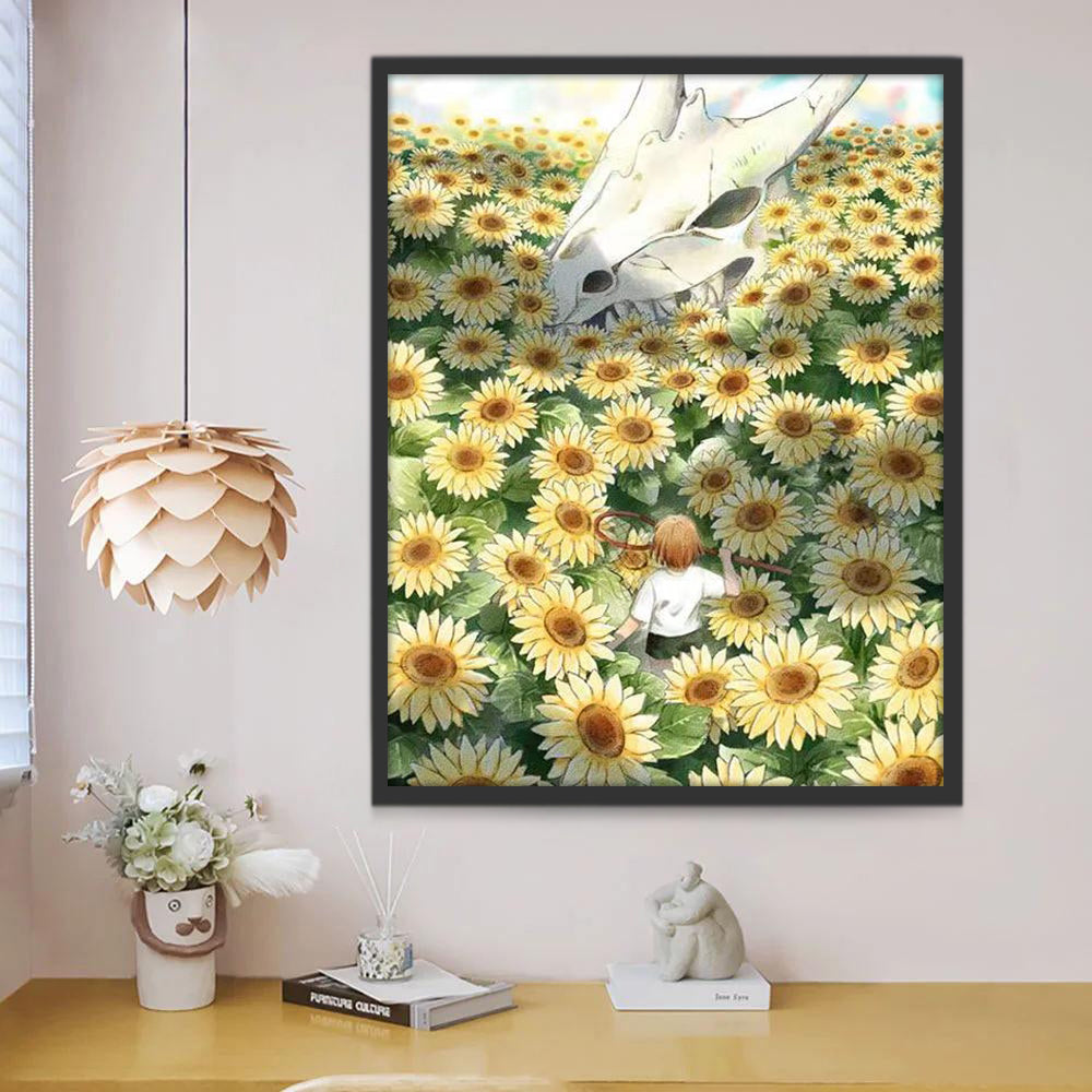 Os Enorme dans le Champ de Tournesol Peinture par Numéros