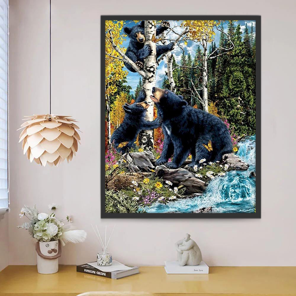 Ours Bébés Jourant Peinture par Numéros