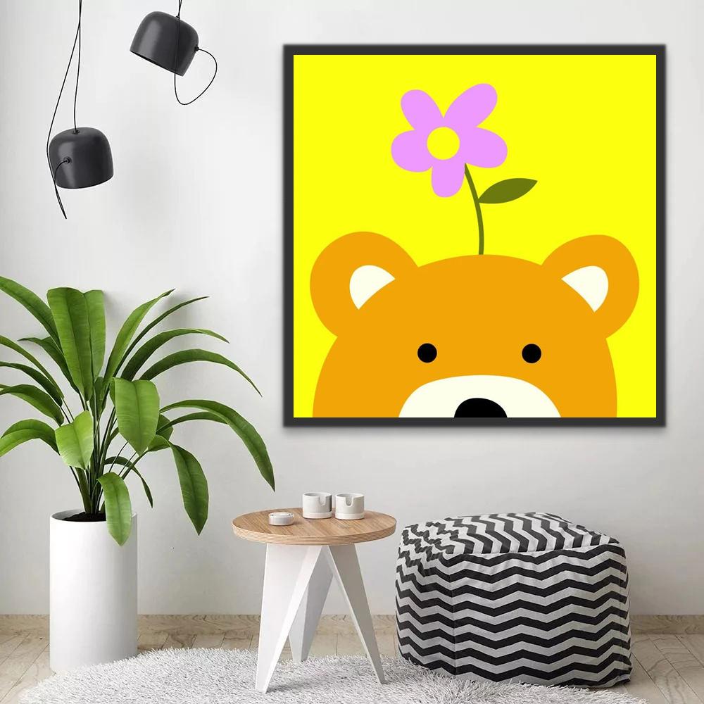 Ours Brun Cartoon Peinture par Numéros