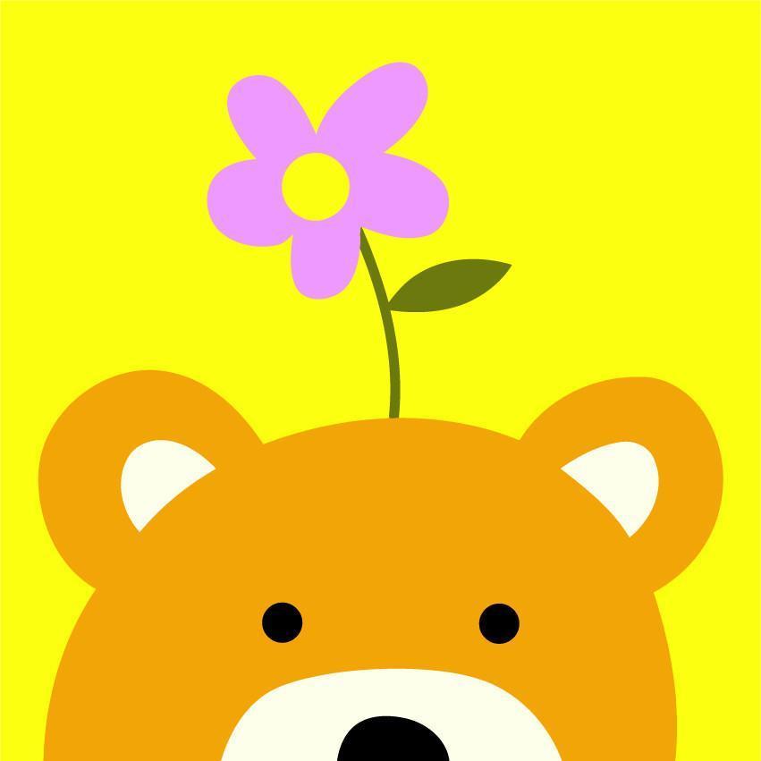 Ours Brun et Petite Fleur Peinture par Numéros