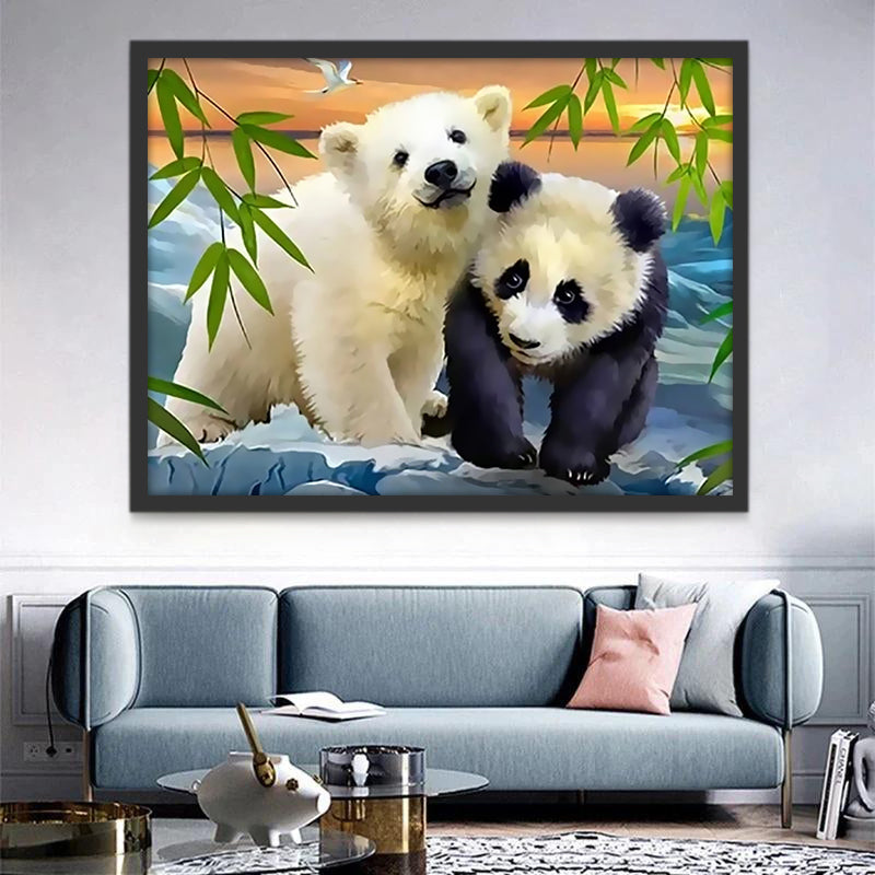 Ours Polaire et Panda Peinture par Numéros