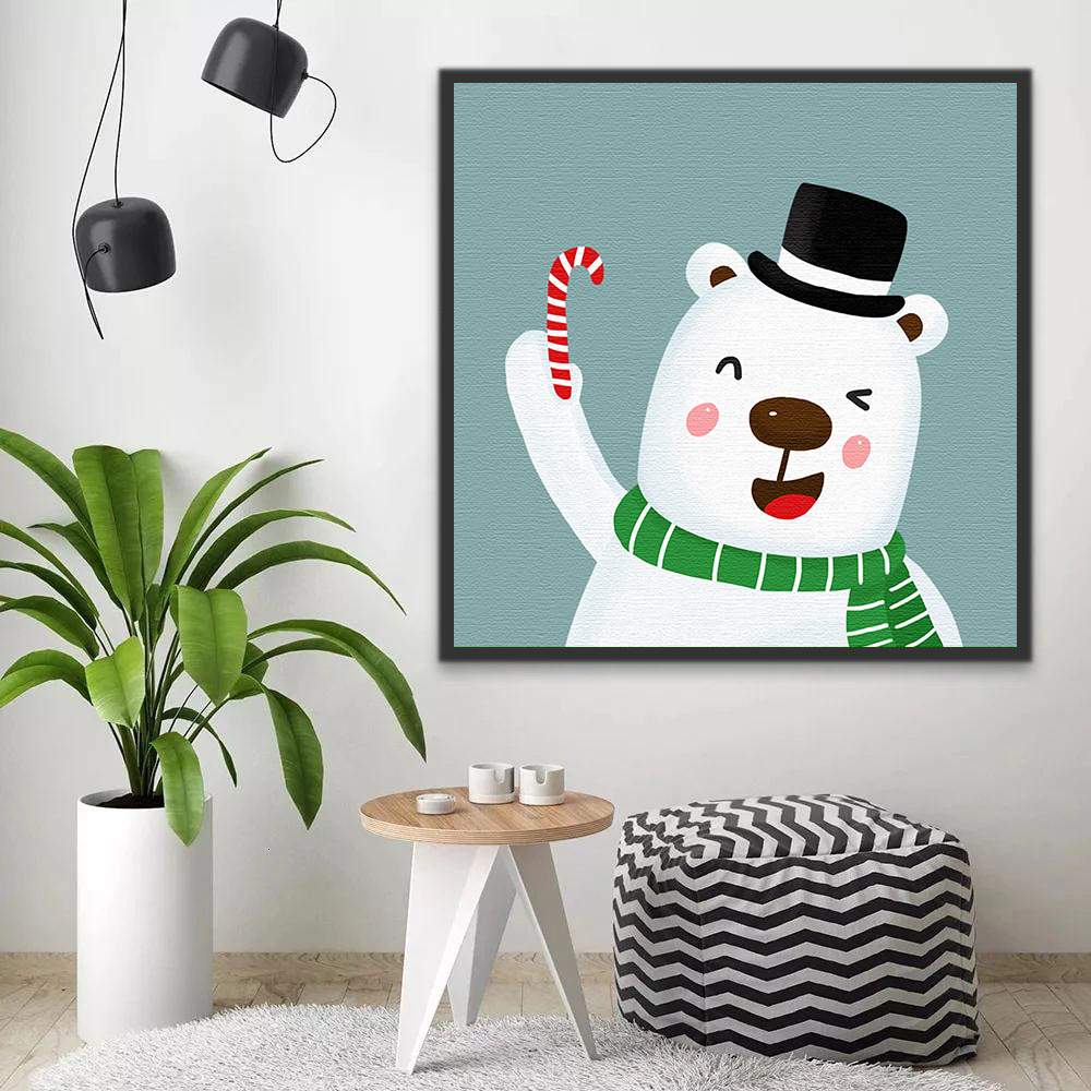 Ours Polaire Heureux Peinture par Numéros