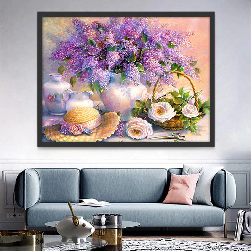 Paillasson et Fleurs Peinture par Numéros