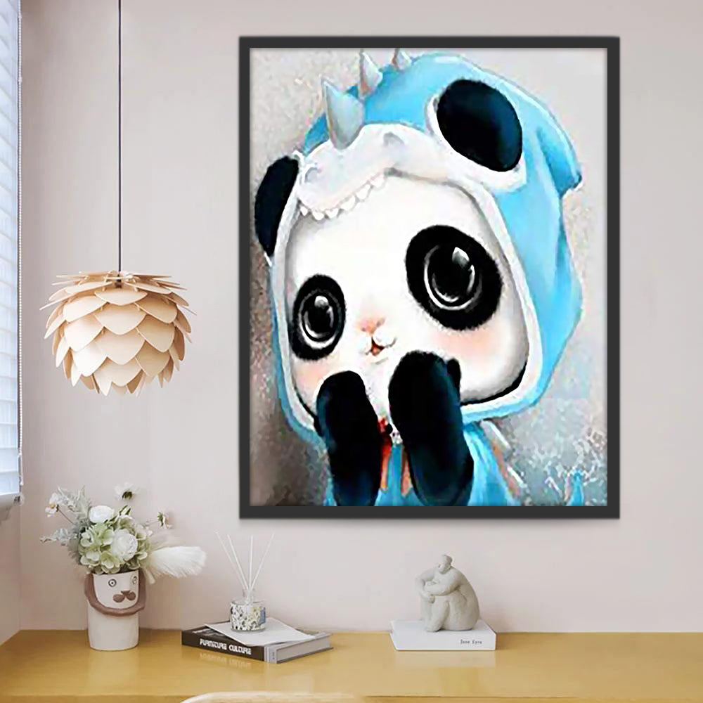 Panda au Dinosaure Pyjama Peinture par Numéros