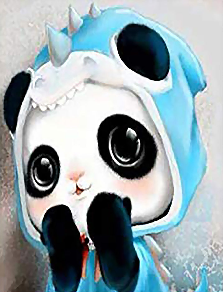 Panda au Dinosaure Pyjama Peinture par Numéros