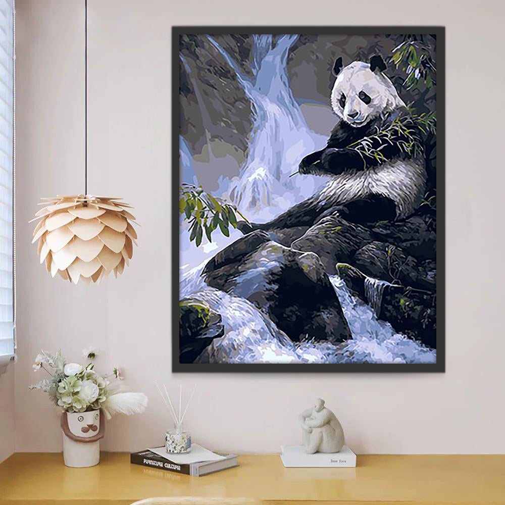Panda et Chute Peinture par Numéros