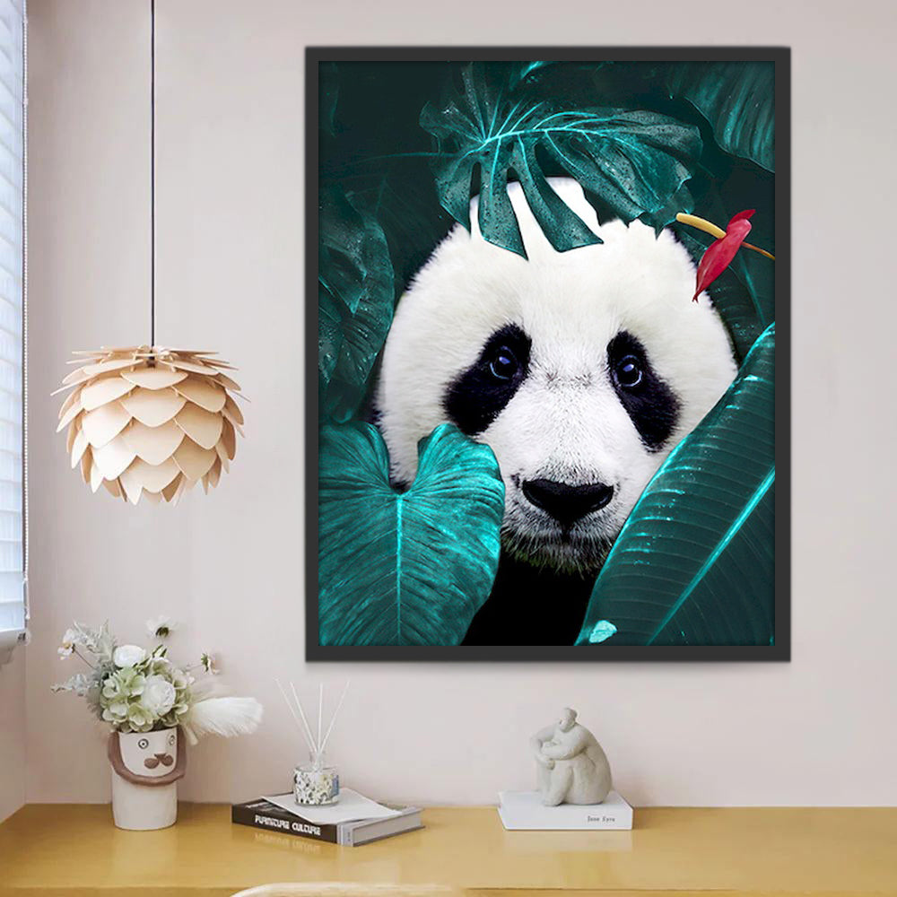 Panda et les Feuilles Peinture par Numéros
