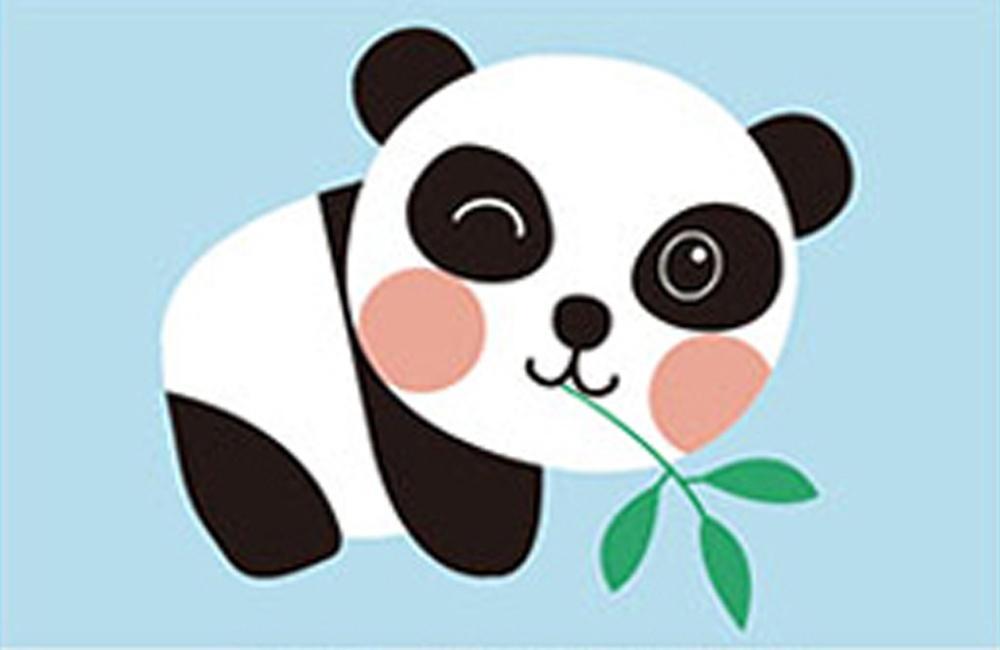 Panda mangeant des Bambous Peinture par Numéros