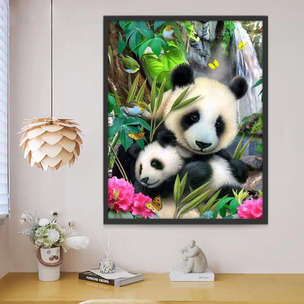 Panda Mère et Bébé Peinture par Numéros
