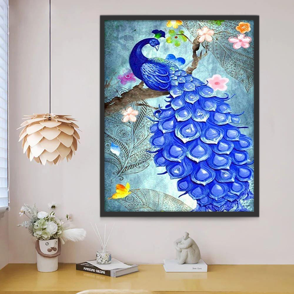 Paon Bleu Fantastique Peinture par Numéros