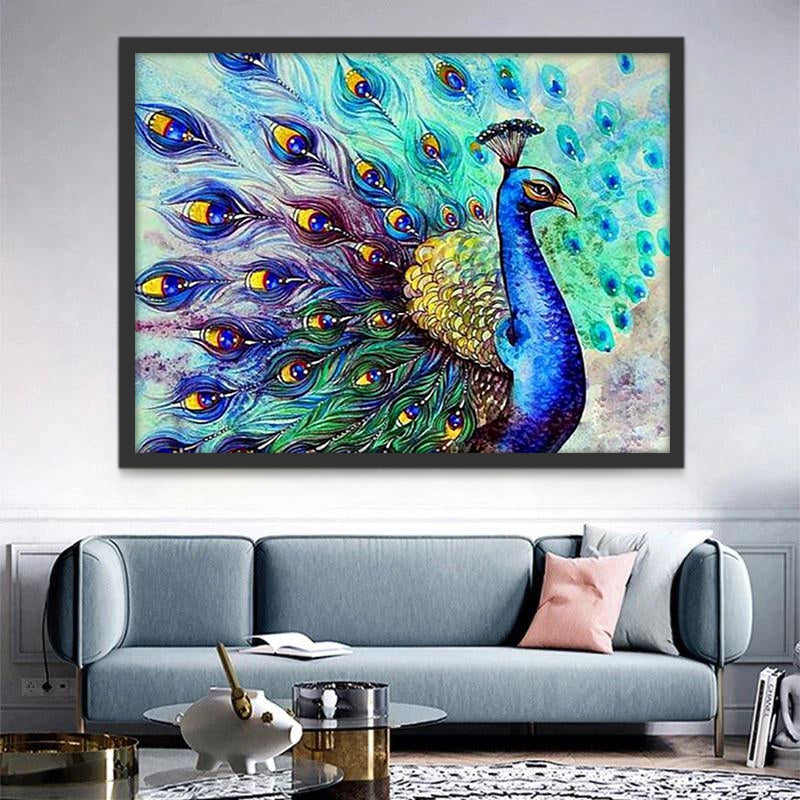 Paon Bleu Peinture par Numéros