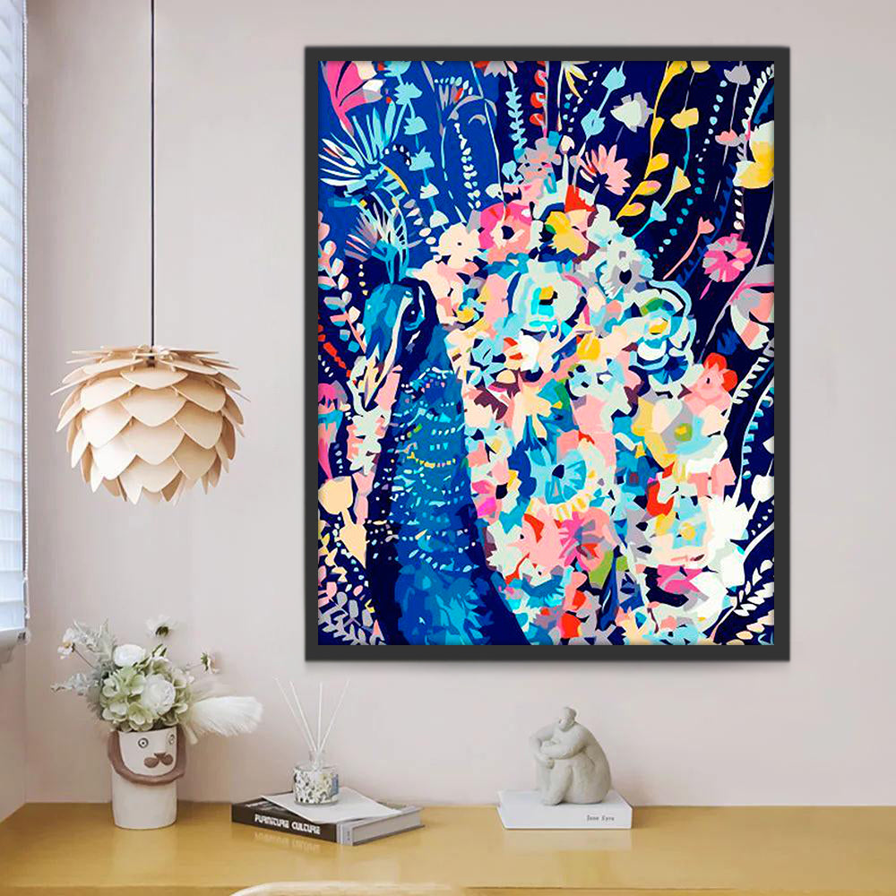 Paon Fleuri Peinture par Numéros