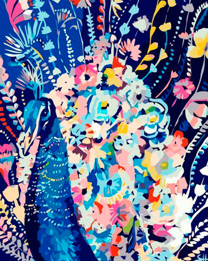 Paon Fleuri Peinture par Numéros