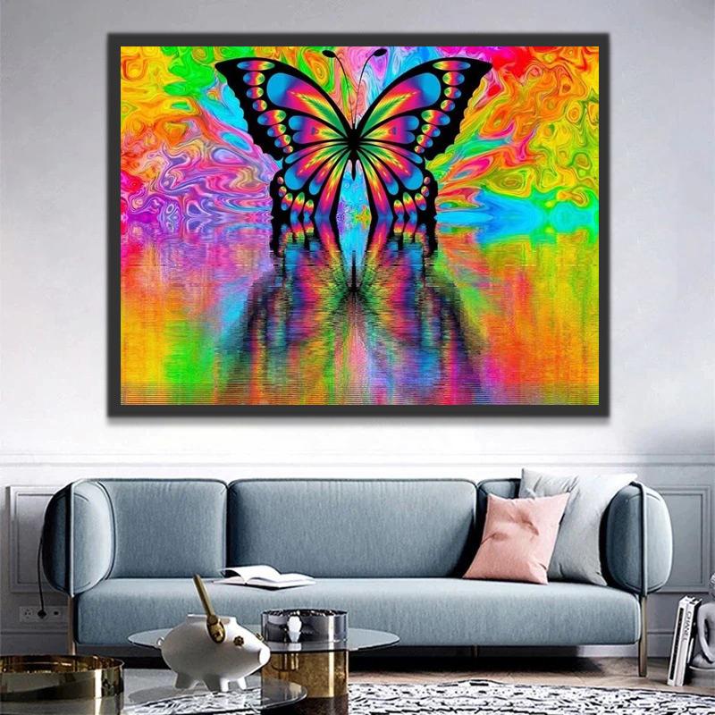 Papillon d'Arc-en-Ciel Peinture par Numéros