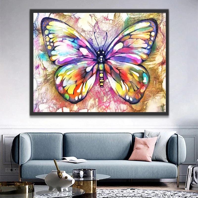 Papillon en Couleurs Variés Peinture par Numéros