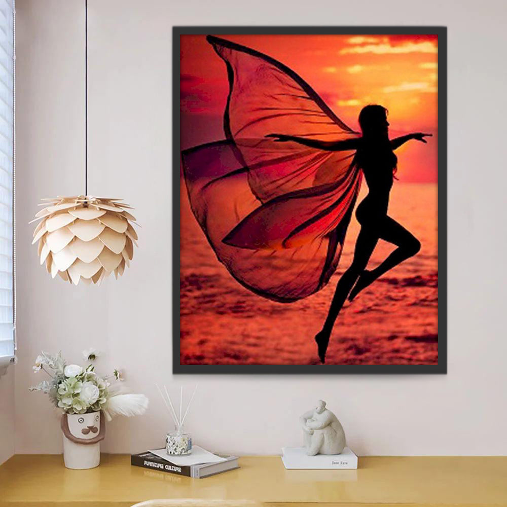 Papillon Femme Peinture par Numéros