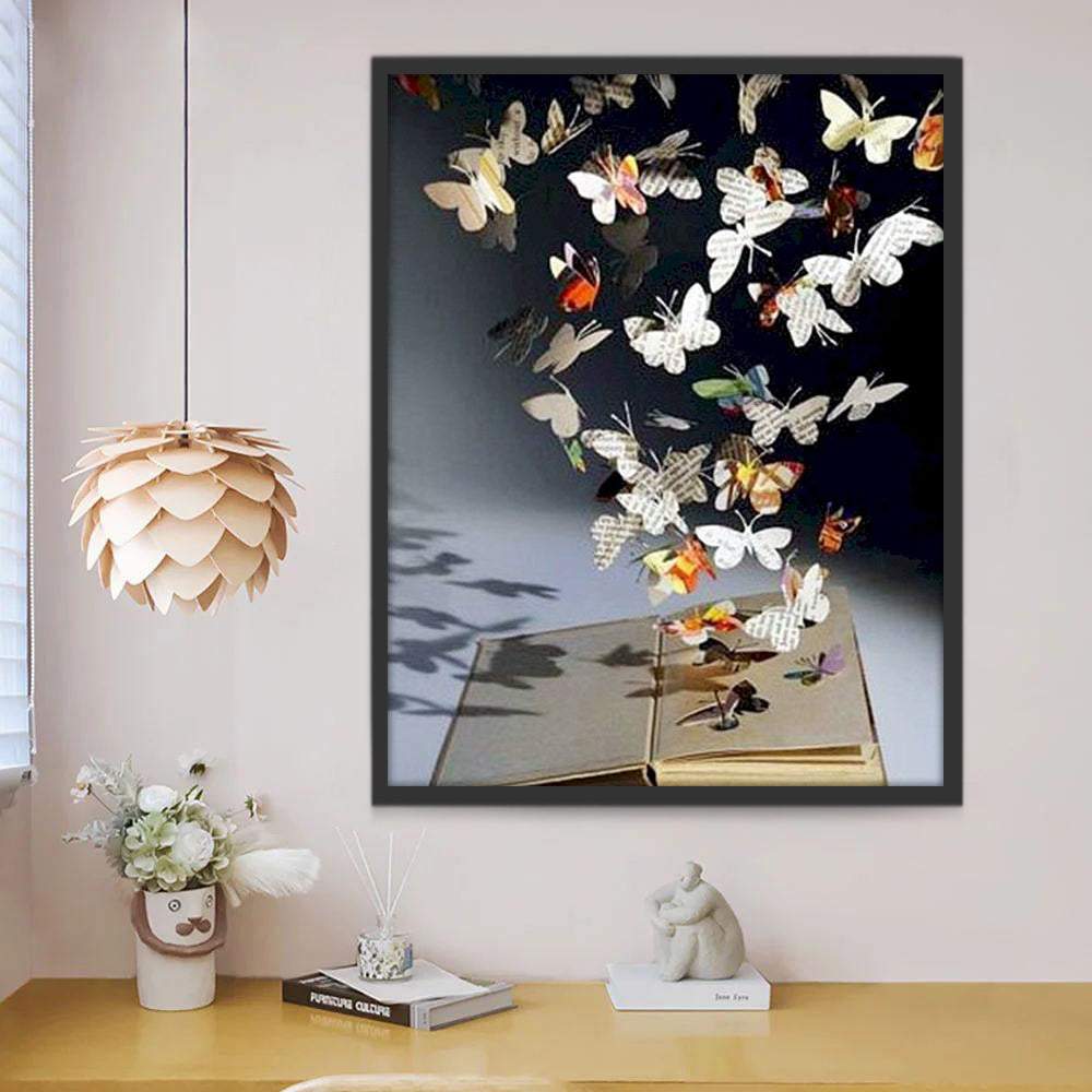 Papillons de Papier dans le Livre Peinture par Numéros